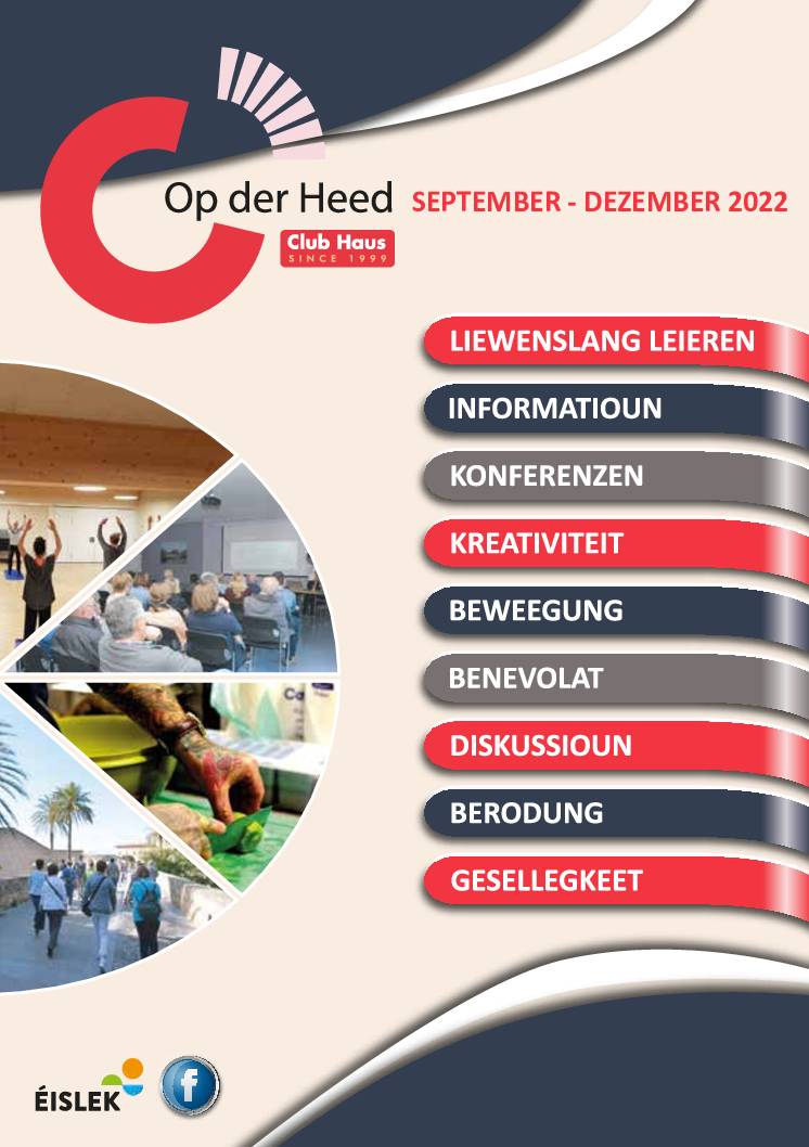 Club Haus op der Heed – Programme septembre à décembre 2022