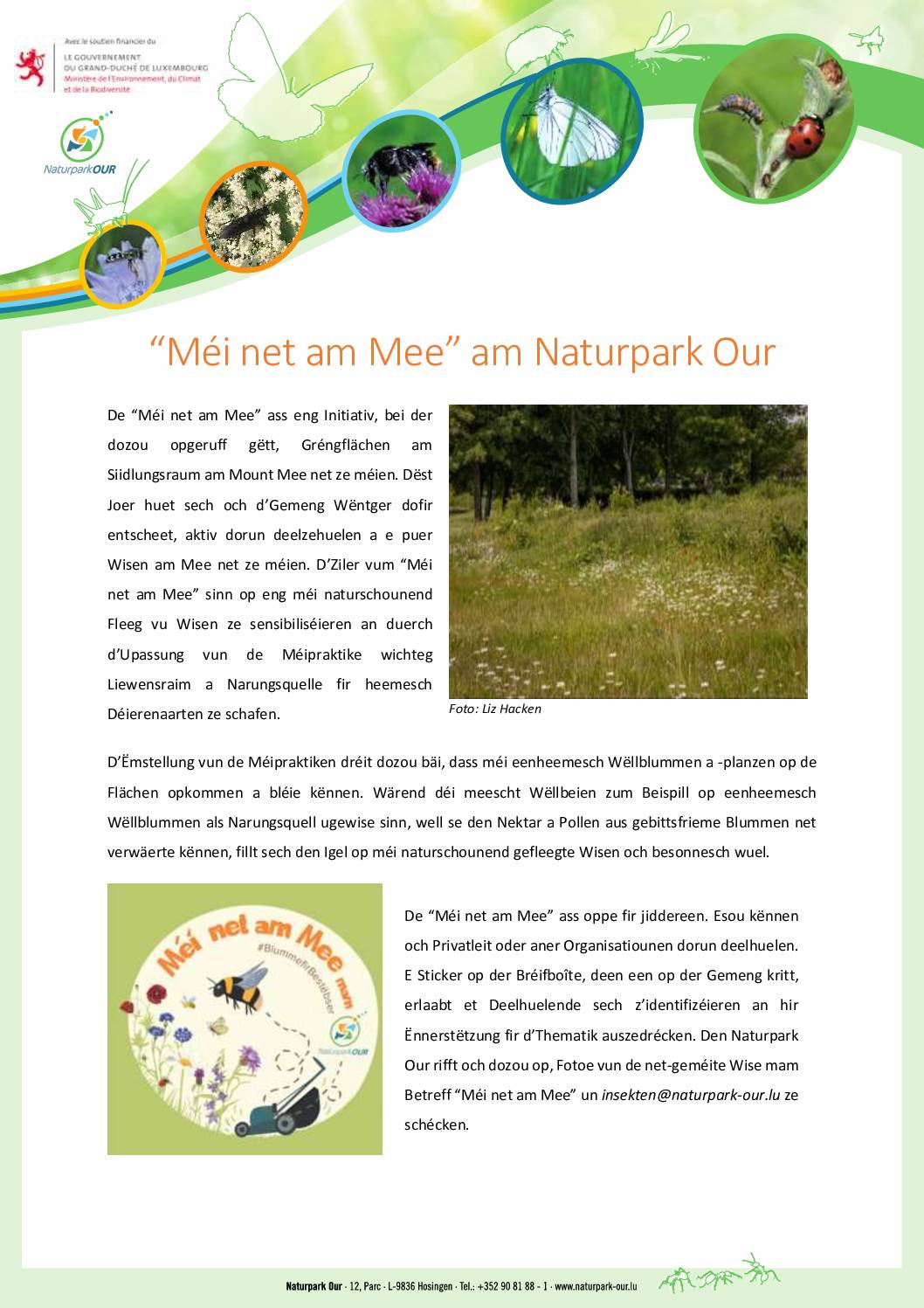 « Méi net am Mee » am Naturpark Our