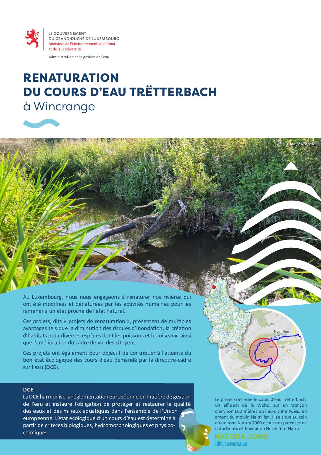 Renaturation du cours d'eau Trëtterbaach