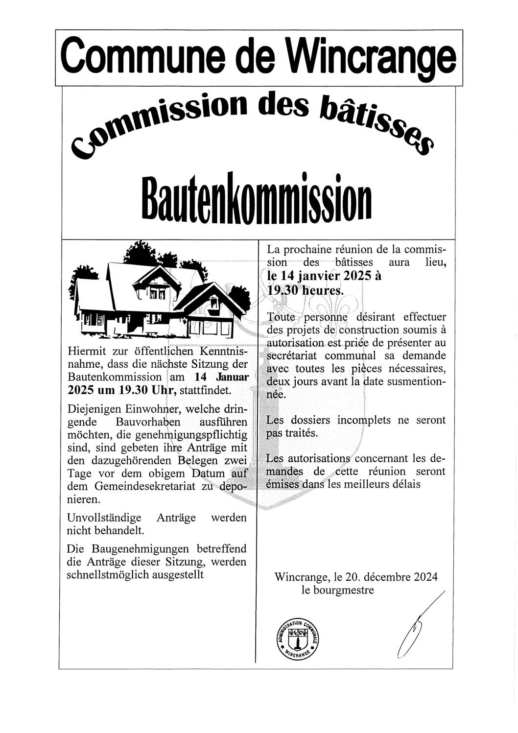 Commission des bâtisses