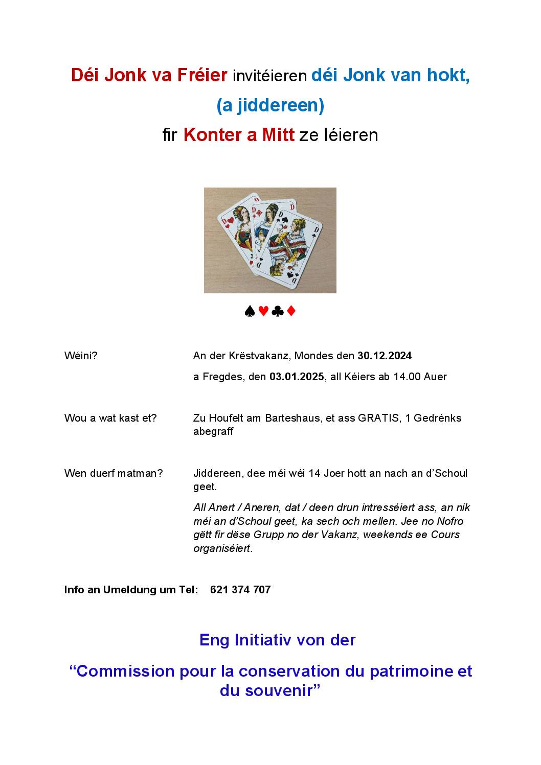 Konter a Mitt léieren zu Houfelt am Barteshaus