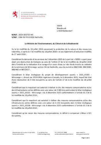 Autorisation: réalisation d'un curage d'un cours d'eau à Hachiville