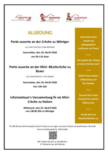 Maison Relais Wëntger asbl: invitation aux portes ouvertes