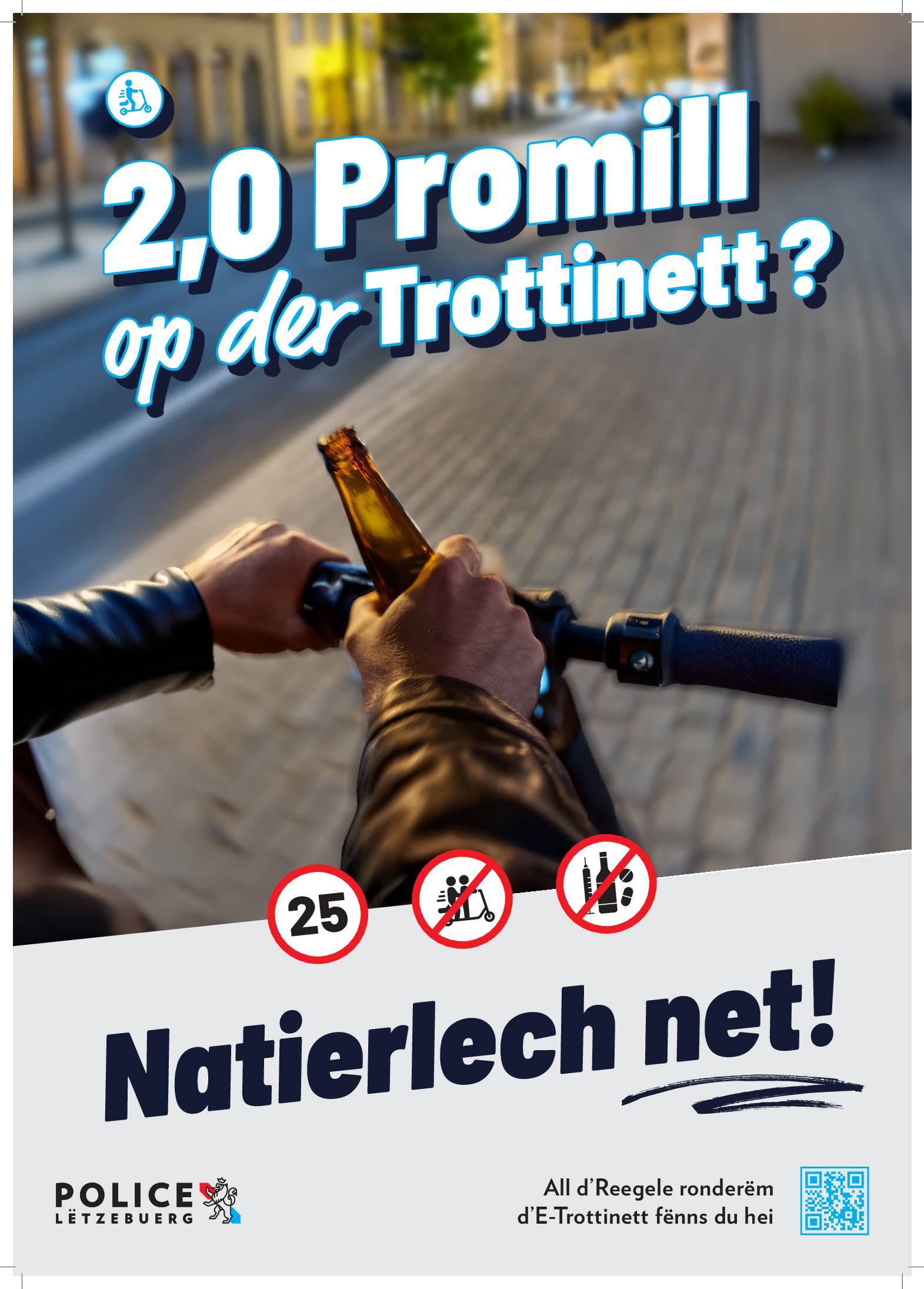 Police Lëtzebuerg: Campagne de sensibilisation – Trottinette électrique