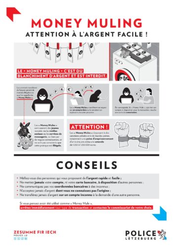 Police Lëtzebuerg: Money Muling - attention à l'argent facile