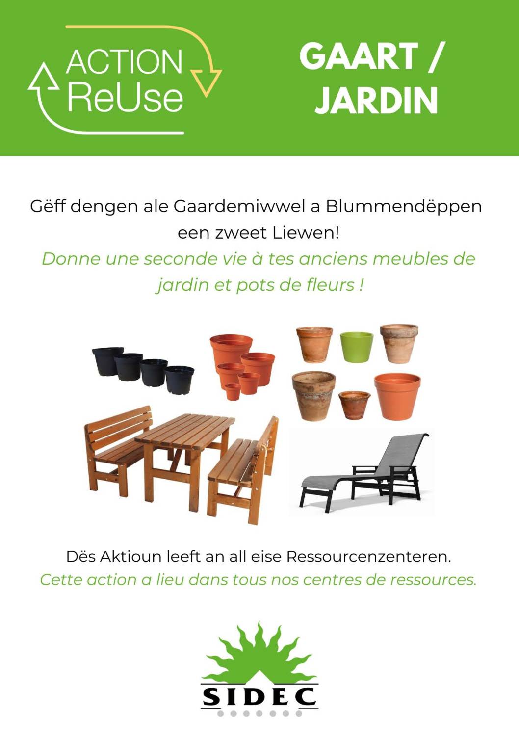 SIDEC: Action ReUse Jardin