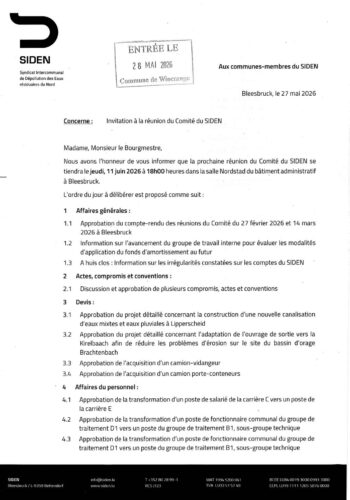 SIDEN: nouvelle convocation à la réunion du comité
