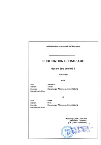 Mariage Balthasar - Giver