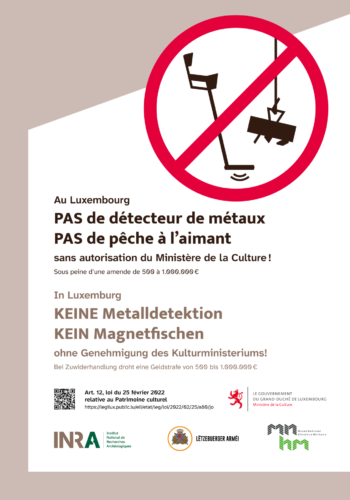 INRA: au Luxembourg pas de détecteur de métaux, pas de pêche à l'aimant sans autorisation du Ministère de la Culture
