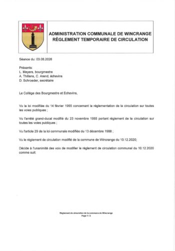 Règlement de circulation: la rue "Uëwwent der Kirich" à Troine barrée à la circulation le 20 septembre 2026