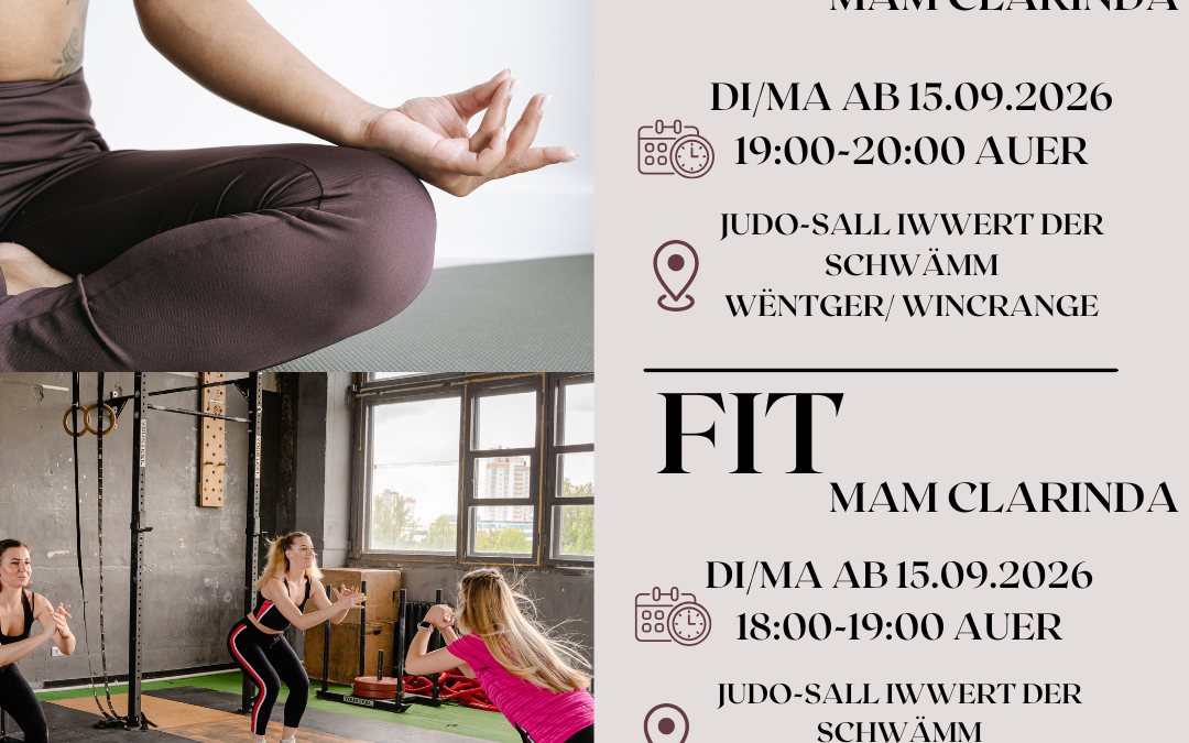 Club Haus op der Heed: Yoga mam Clarinda & Fit mam Clarinda