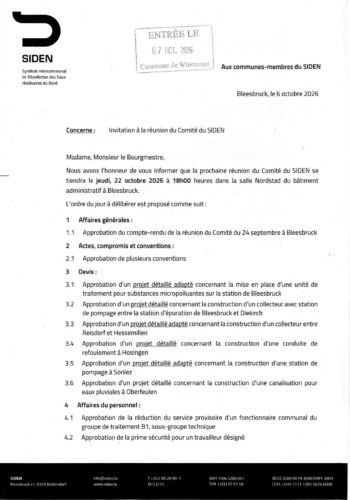 SIDEN: convocation à la réunion du comité