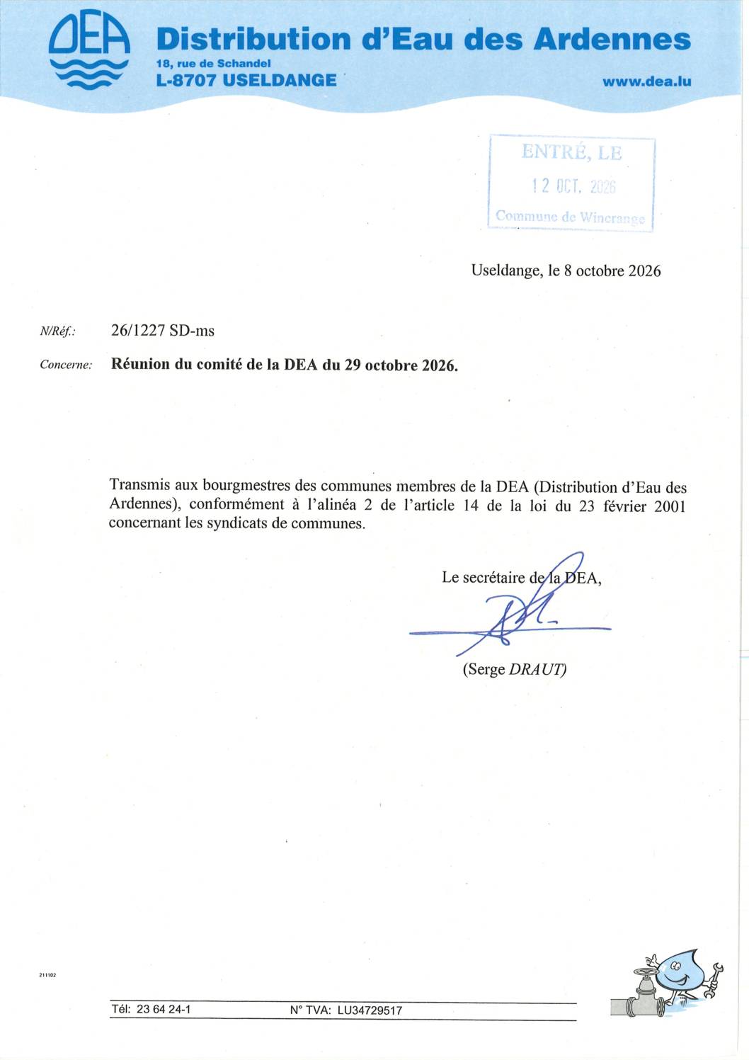 DEA: convocation à la réunion du comité