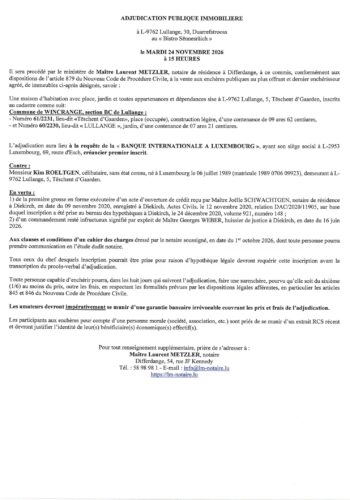 Adjudication publique immobilière