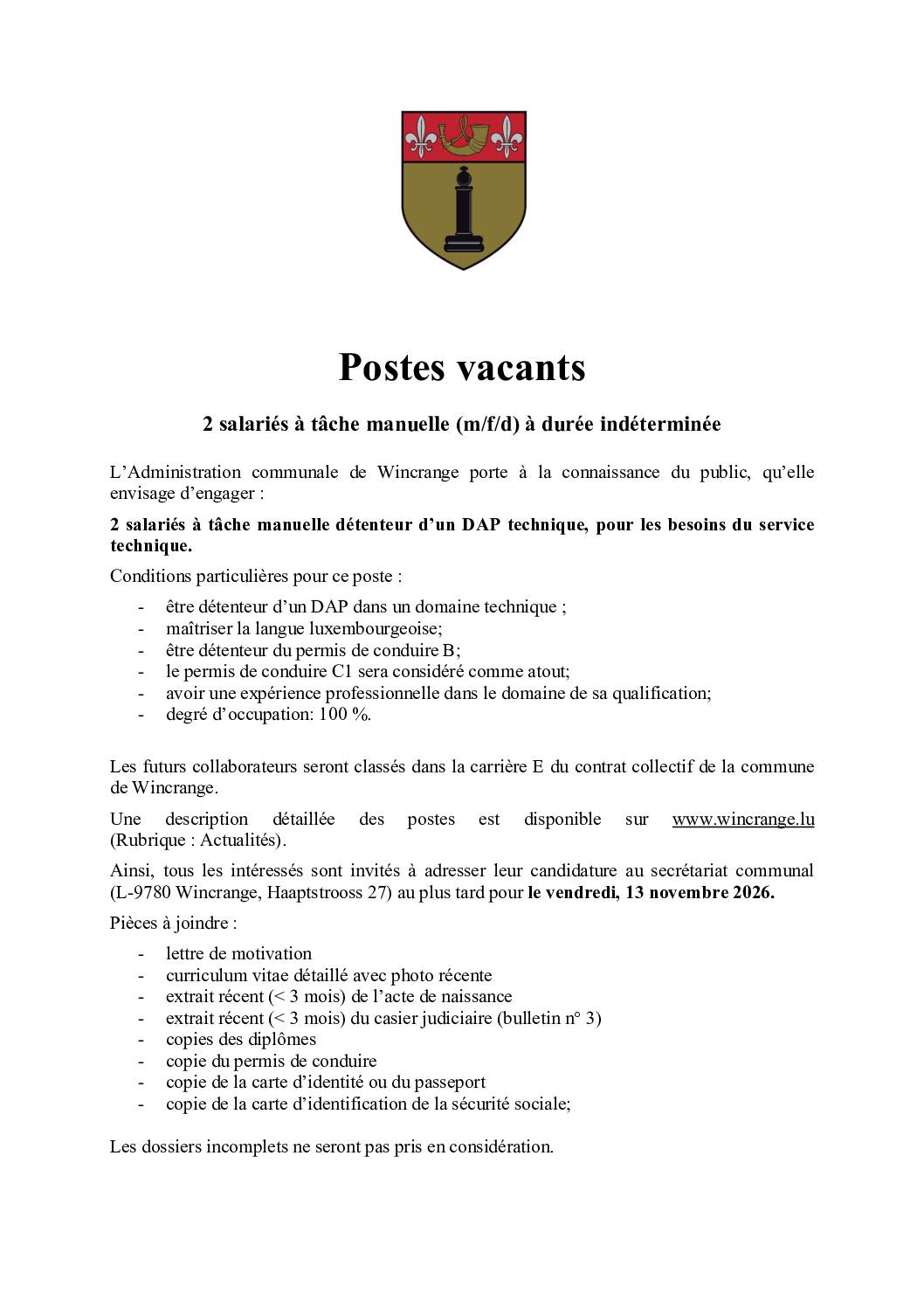 Annonce deux ouvriers 11_2026
