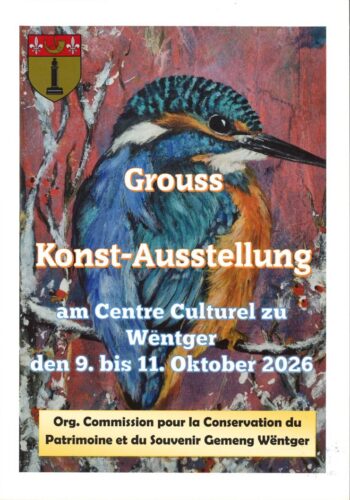 Commission pour la Conservation du Patrimoine et du Souvenir: grande exposition d'art du 09 au 11 octobre 2026